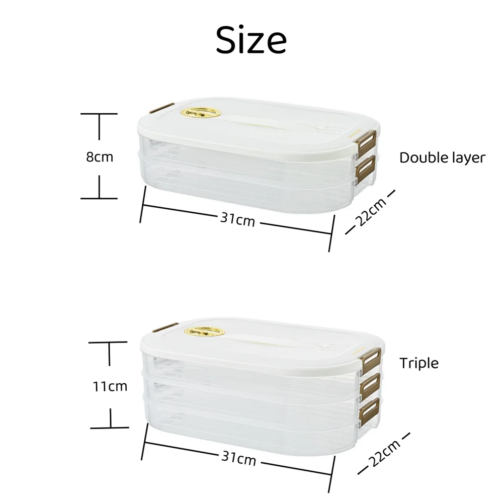 Large Capacity Stackable Frozen Food Storage Box – Multi-Tray Food Organizer with Sealed Handle & Timer Crisper