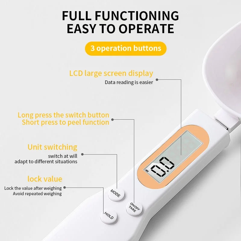 Mini Digital Kitchen Spoon Scale - High Precision Scale (500g/0.1g) with LCD screen display 
