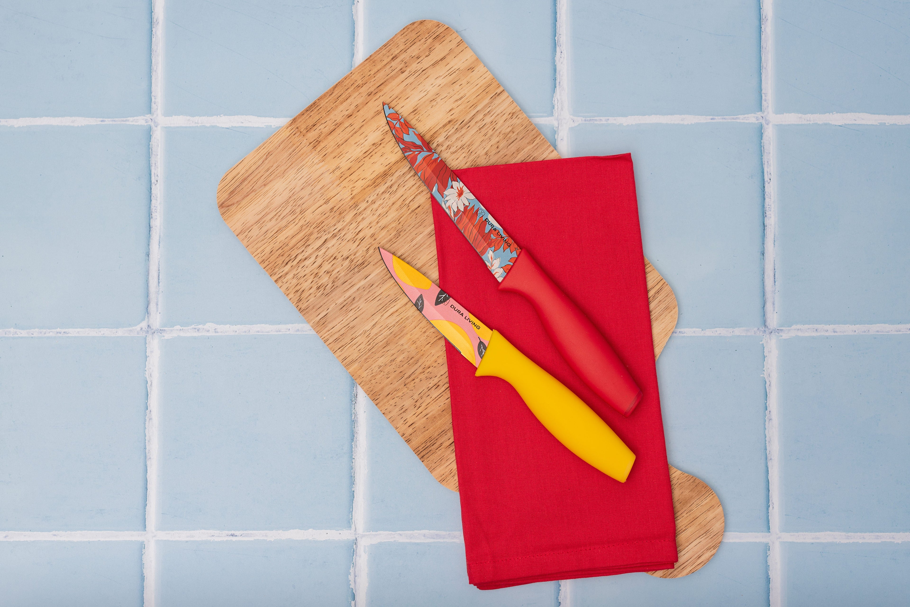 3-Piece Printed Kitchen Knife Set-Multi Color-2